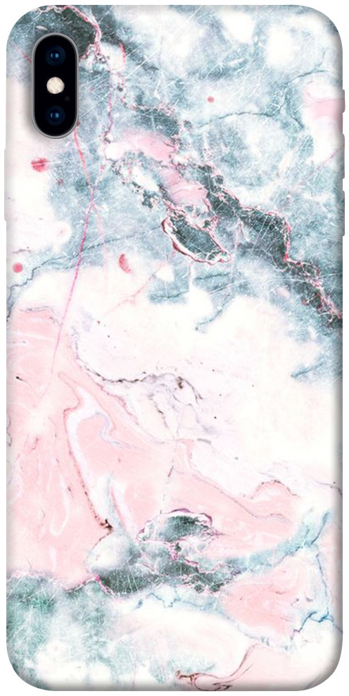 Чехол Розово-голубой мрамор для iPhone XS