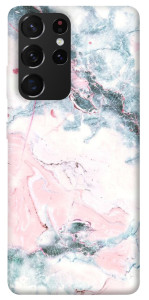 Чехол Розово-голубой мрамор для Galaxy S21 Ultra