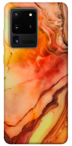 Чехол Красный коралл мрамор для Galaxy S20 Ultra (2020)