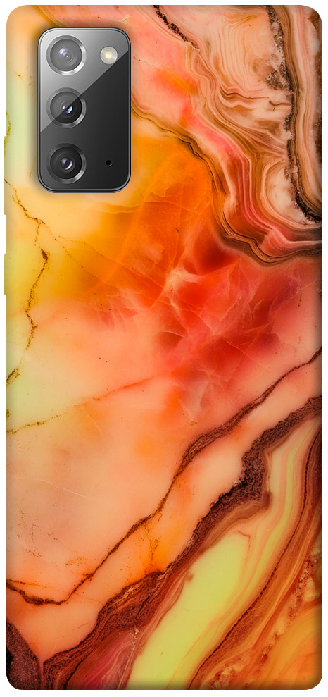 Чехол Красный коралл мрамор для Galaxy Note 20