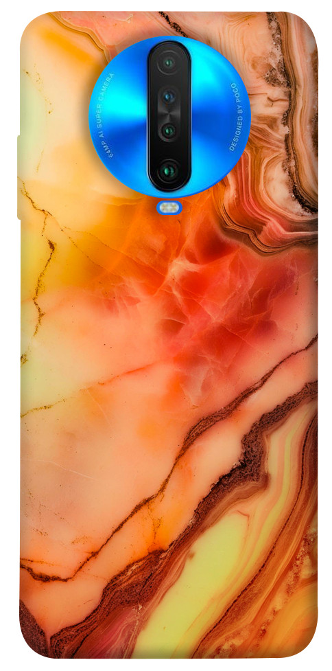 Чехол Красный коралл мрамор для Xiaomi Poco X2
