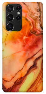 Чехол Красный коралл мрамор для Galaxy S21 Ultra