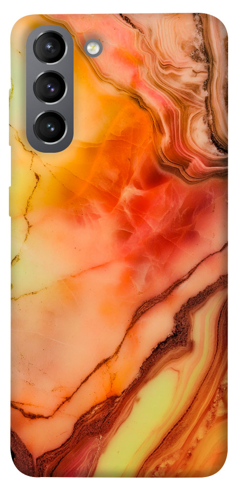 Чохол Червоний корал мармур для Galaxy S21