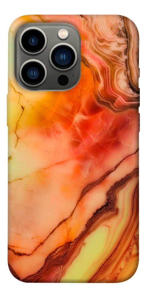 Чехол Красный коралл мрамор для iPhone 13 Pro