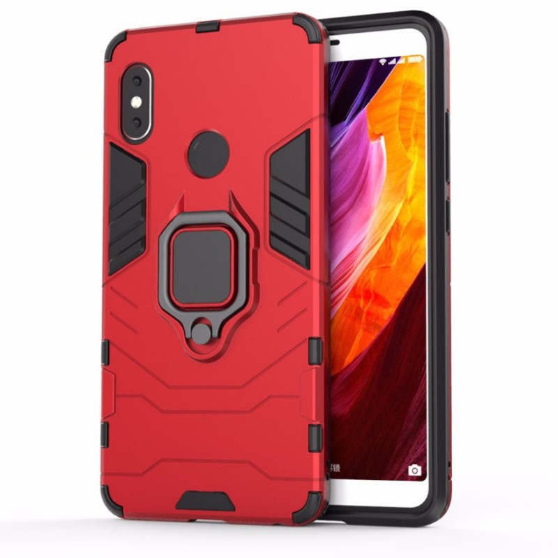 Ударопрочный чехол Transformer Ring for Magnet для Xiaomi Redmi Note 5 Pro/Note 5 (DC) (Красный / Dante Red)