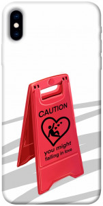 Чехол Caution falling in love для iPhone X