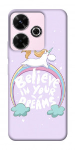 Чехол Believe in your dreams unicorn для Xiaomi Poco M6 4G