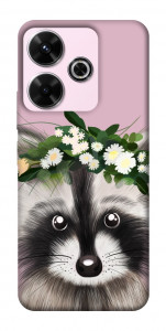 Чохол Raccoon in flowers для Xiaomi Poco M6 4G