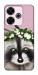 Чохол Raccoon in flowers для Xiaomi Redmi 13 4G