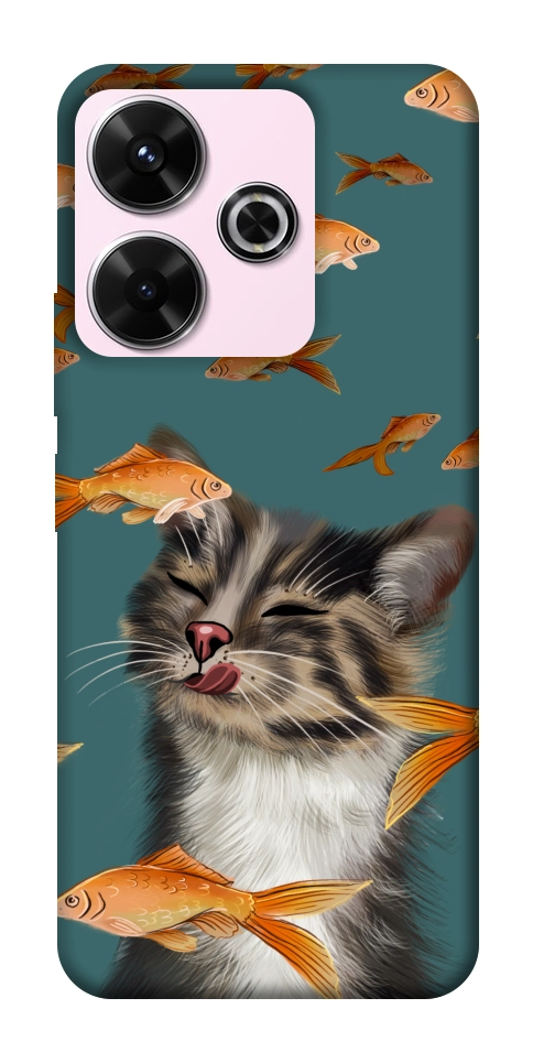 Чохол Cat with fish для Xiaomi Redmi 13 4G