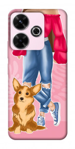 Чохол Girl and corgi для Xiaomi Redmi 13 4G