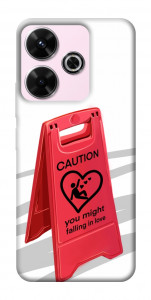 Чохол Caution falling in love для Xiaomi Poco M6 4G