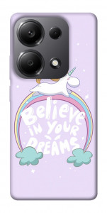 Чехол Believe in your dreams unicorn для Xiaomi Redmi Note 13 Pro 5G