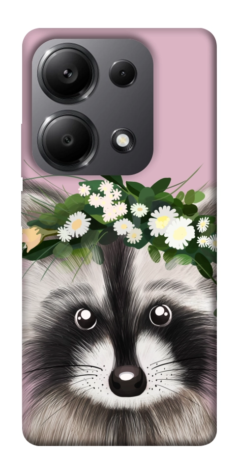 Чехол Raccoon in flowers для Xiaomi Redmi Note 13 Pro 5G