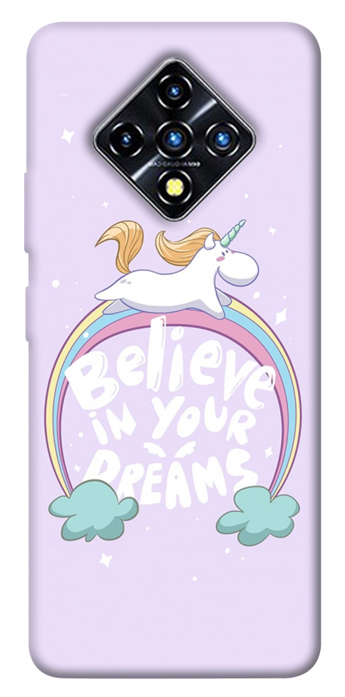 Чехол Believe in your dreams unicorn для Infinix Zero 8