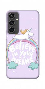 Чехол Believe in your dreams unicorn для Galaxy S24 FE