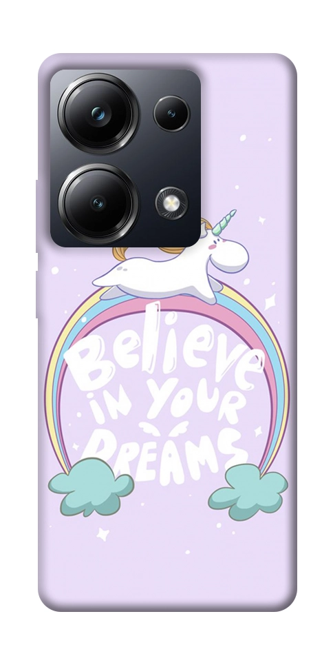 Чехол Believe in your dreams unicorn для Xiaomi Poco M6 Pro 4G