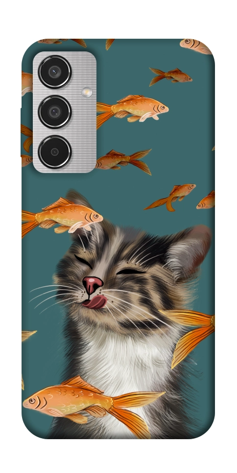 Чохол Cat with fish для Galaxy M35 5G