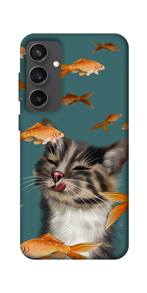 Чехол Cat with fish для Galaxy S24 FE