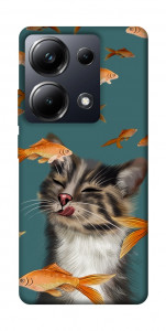 Чехол Cat with fish для Xiaomi Poco M6 Pro 4G