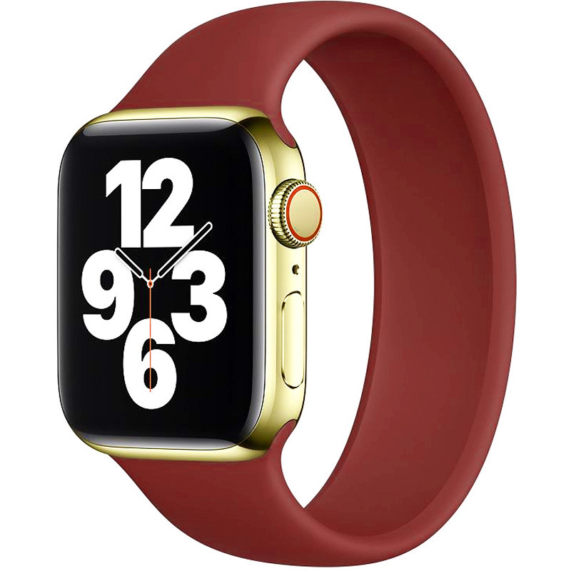 Ремінець Solo Loop на Apple Watch 42(ser.1-3)/44/45/46/49mm 177mm (9) (Червоний / Dark Red)