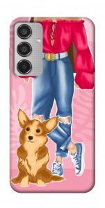 Чехол Girl and corgi для Galaxy M35 5G