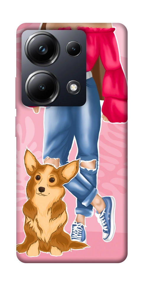 Чехол Girl and corgi для Xiaomi Poco M6 Pro 4G