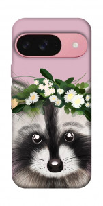 Чохол Raccoon in flowers для Google Pixel 9