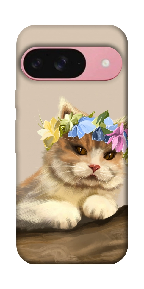 Чехол Cat in flowers для Google Pixel 9