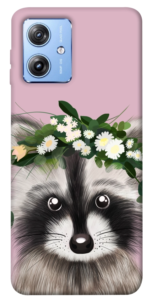 Чохол Raccoon in flowers для Motorola Moto G84