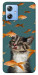 Чехол Cat with fish для Motorola Moto G84