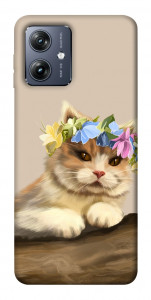 Чохол Cat in flowers для Motorola Moto G54