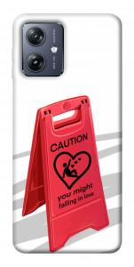 Чохол Caution falling in love для Motorola Moto G54