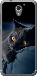 Чохол на ZTE A510 Димчастий кіт 825u-432 (Сірий)