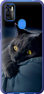Чехол на ZTE Blade A7S 2020 Дымчатый кот 825u-2454 (Серый)