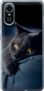 Чехол на ZTE Blade A31 Plus Дымчатый кот 825u-2637 (Серый)