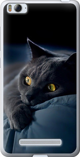 Чохол на Xiaomi Mi4i Димчастий кіт 825t-177 (Сірий)