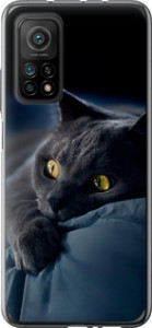 Чехол на Xiaomi Mi 10T Pro Дымчатый кот 825u-2679 (Серый)