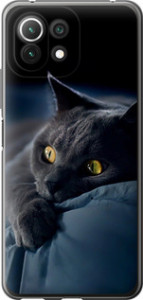 Чохол на Xiaomi Mi 11 Lite Димчастий кіт 825u-2281 (Сірий)