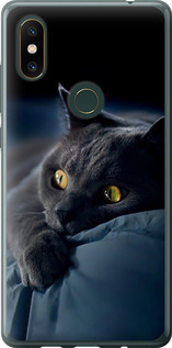 Чехол на Xiaomi Mi Mix 2s Дымчатый кот 825u-1438 (Серый)