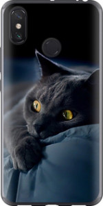 Чехол на Xiaomi Mi Max 3 Дымчатый кот 825t-1534 (Серый)