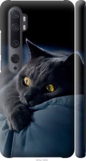 Чехол на Xiaomi Mi Note 10 Дымчатый кот 825m-1820 (Серый)