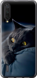 Чехол на Xiaomi Mi CC9 Дымчатый кот 825u-1747 (Серый) для Xiaomi Mi CC9