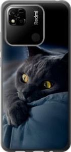 Чехол на Xiaomi Redmi 10A Дымчатый кот 825u-2578 (Серый)
