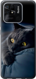 Чехол на Xiaomi Redmi 10C Дымчатый кот 825u-2591 (Серый)