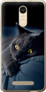 Чохол на Xiaomi Redmi Note 3 Димчастий кіт 825t-95 (Сірий)