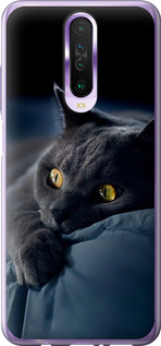 Чехол на Xiaomi Redmi K30 Дымчатый кот 825t-1836 (Серый)