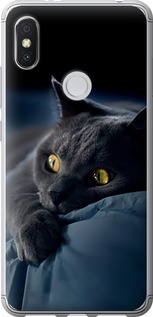 Чехол на Xiaomi Redmi S2 Дымчатый кот 825t-1494 (Серый)