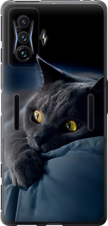 Чехол на Xiaomi Poco F4 GT Дымчатый кот 825u-2958 (Серый)