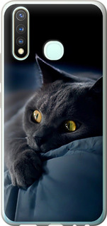 Чехол на Vivo Y19 Дымчатый кот 825u-630 (Серый)
